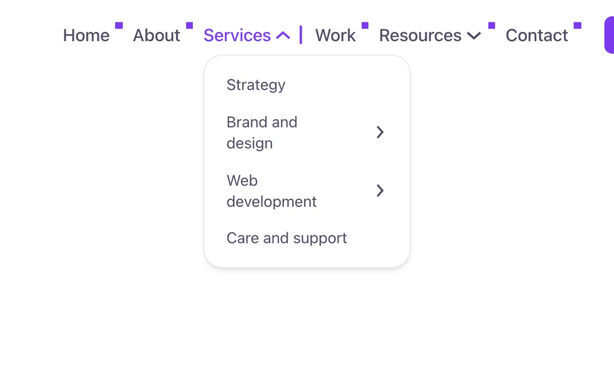 Preview of the classic template: a classic header for Bricks Builder with the logo on the left and the menu plus a call to action on the right