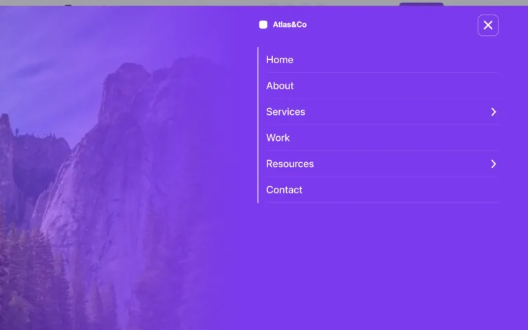 Preview of the photo menu template: a header for Bricks Builder with the logo
