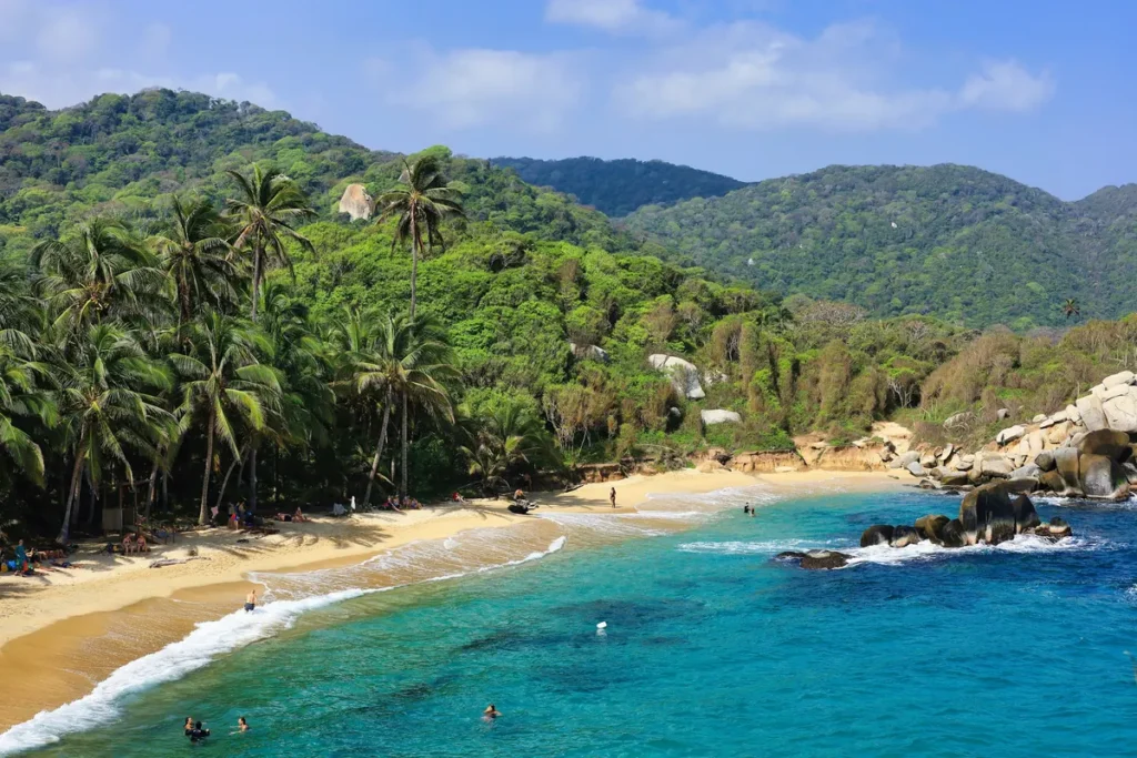Beach and jungle in Tayrona National Park